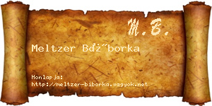 Meltzer Bíborka névjegykártya